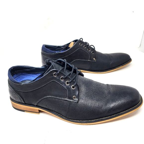 Steve Madden Other - Steve Madden Lupo Men's Black Dress Shoes Leather Lace Up Shoes Men' Size 11.5